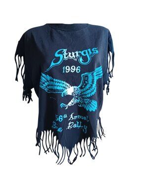 Vintage Medium T-shirt Sturgis 1996 Womens 56th Bike Rally Fringe Jerzees 90s